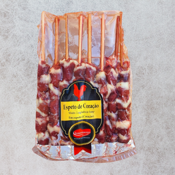 ESPETINHO DE CORAÇÃO DE FRANGO R$ 44,00 - Peso Estimado 600g